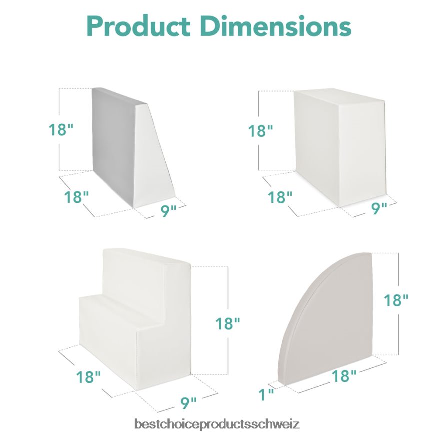 Best Choice Products 4-teiliges Kletter- und Krabbelspielset mit weichen Schaumstoffformen für Kinder neutral 2JD022571