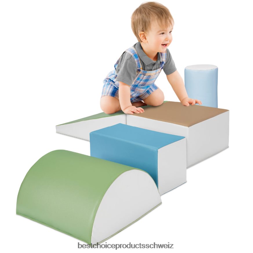 Best Choice Products 5-teiliges Spielset zum Klettern und Krabbeln mit weichen Schaumstoffformen Erdton 2JD022313