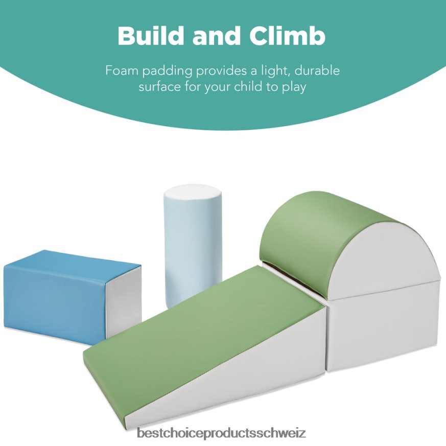 Best Choice Products 5-teiliges Spielset zum Klettern und Krabbeln mit weichen Schaumstoffformen Erdton 2JD022313
