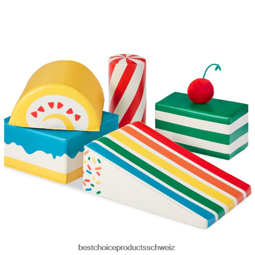 Best Choice Products 5-teiliges Spielset zum Klettern und Krabbeln mit weichen Schaumstoffformen Leckereien 2JD022310