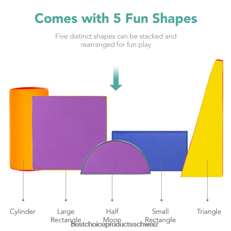 Best Choice Products 5-teiliges Spielset zum Klettern und Krabbeln mit weichen Schaumstoffformen Mehrfarbig 2JD022309