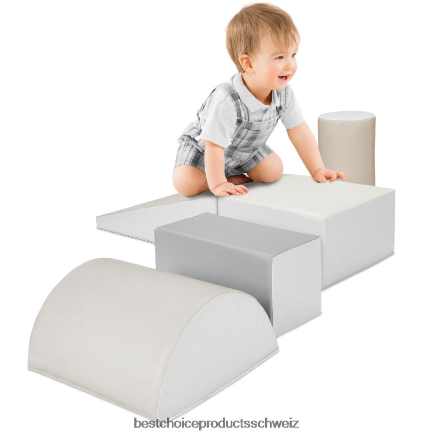 Best Choice Products 5-teiliges Spielset zum Klettern und Krabbeln mit weichen Schaumstoffformen neutral 2JD022312