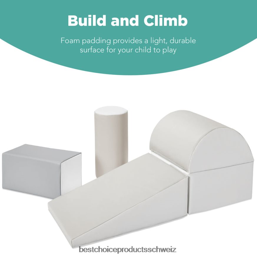 Best Choice Products 5-teiliges Spielset zum Klettern und Krabbeln mit weichen Schaumstoffformen neutral 2JD022312