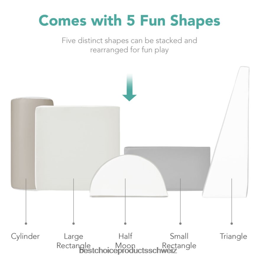 Best Choice Products 5-teiliges Spielset zum Klettern und Krabbeln mit weichen Schaumstoffformen neutral 2JD022312