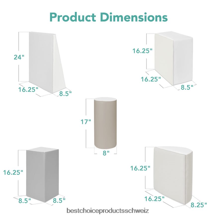 Best Choice Products 5-teiliges Spielset zum Klettern und Krabbeln mit weichen Schaumstoffformen neutral 2JD022312